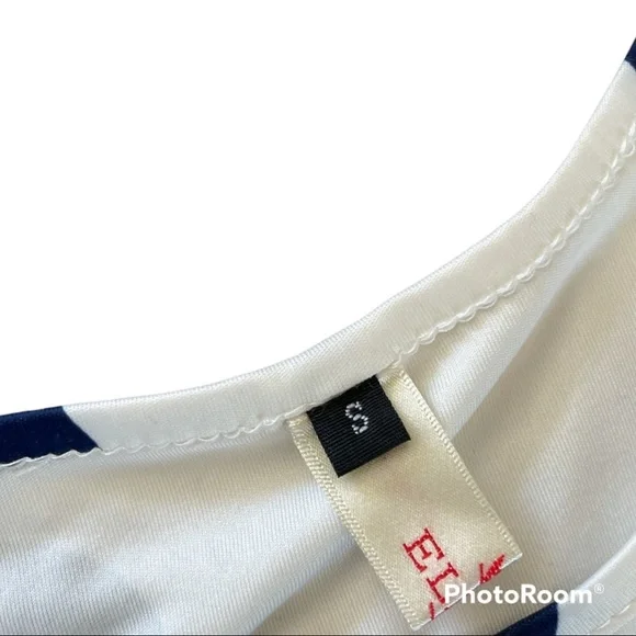 ELFIN White And Blue Polka Dot 50s Style Long Sleeve Midi Pin Up Bow Dress - Picture 3 of 9